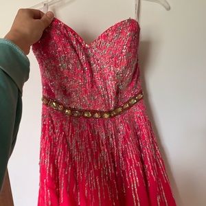 Sherri hill hot pink sequin dress